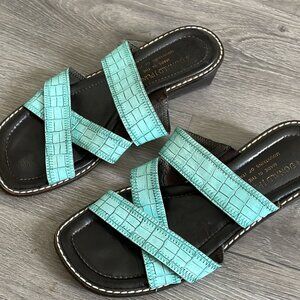 Turquoise Leather Sandals